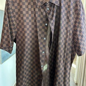 Designer Checkered Brown Shirt